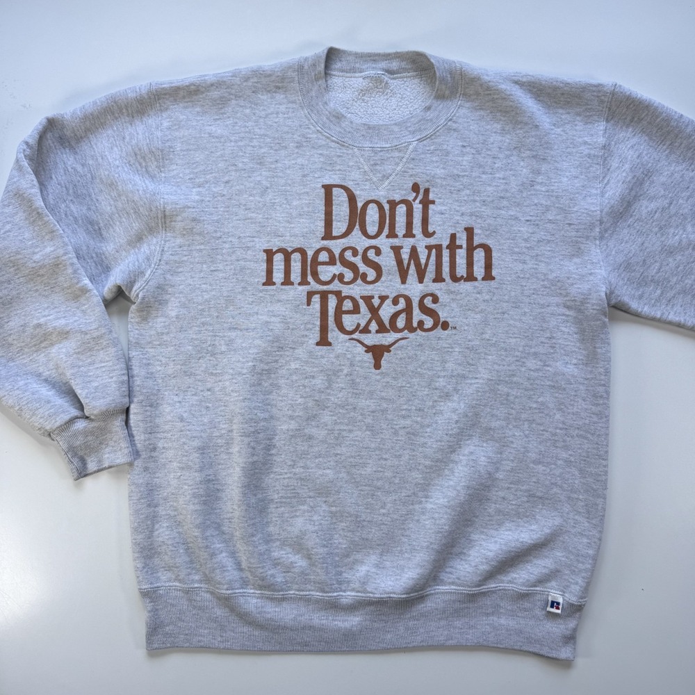 RUSSELL ATHLETIC Don't Mess With Texas Crewneck Sweatshirt Adult Large (?) Gray